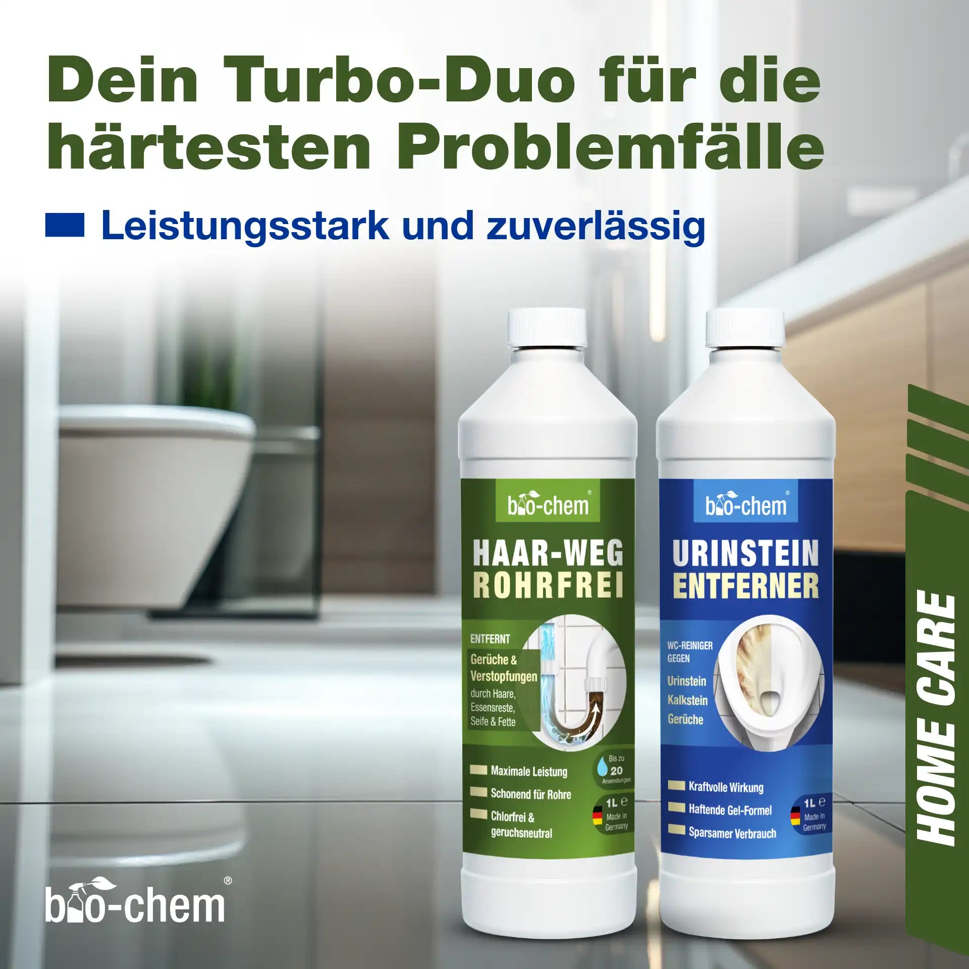 Reinigungs-Duo für WC & Abfluss – kraftvoll gegen Urinstein & Verstopfungen – Artikel 9000192