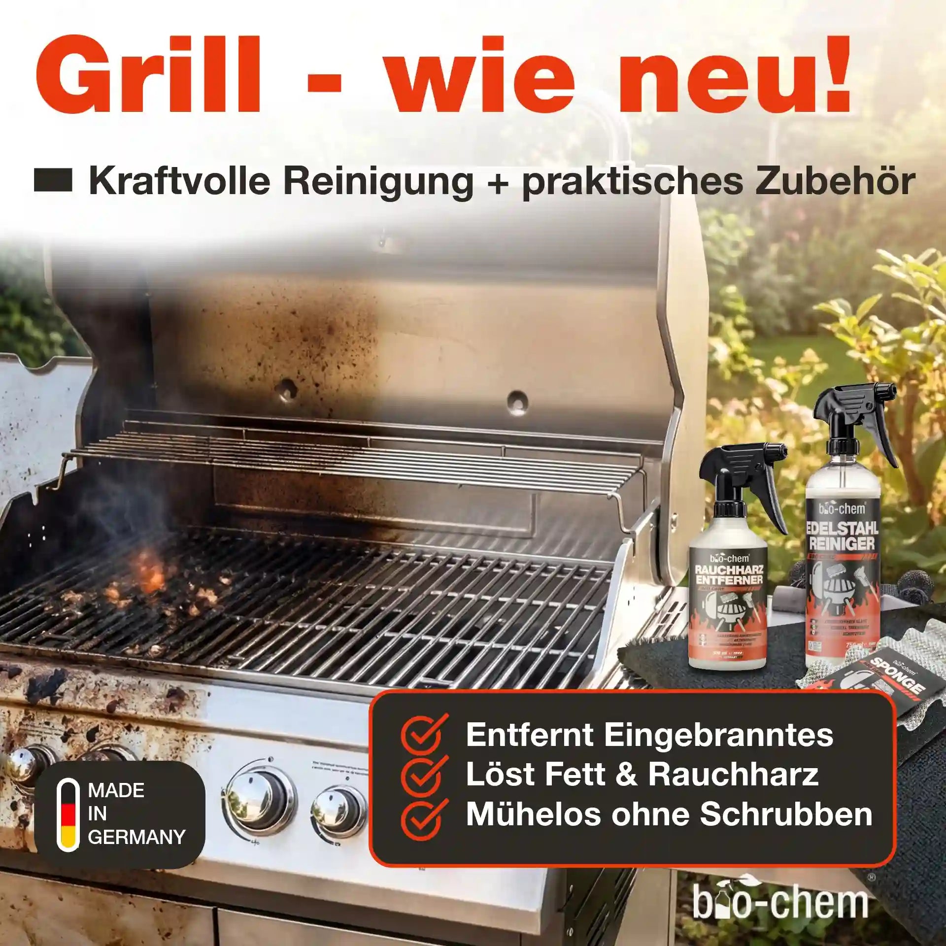 Grillreinigungs Rauchharz-Set (BASIC 4-teilig)