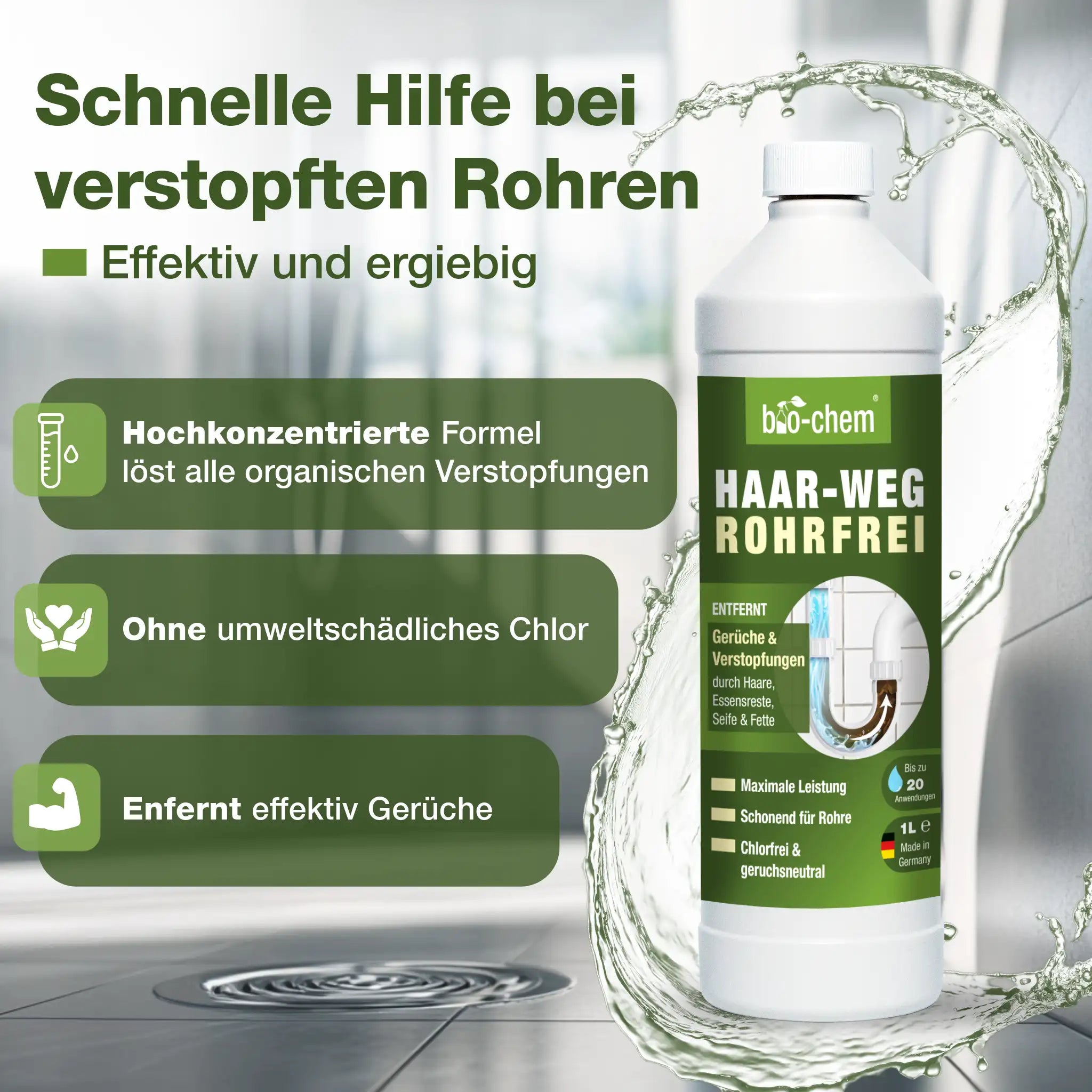 Abflussreiniger Rohrfrei Haar-Weg (1 L)
