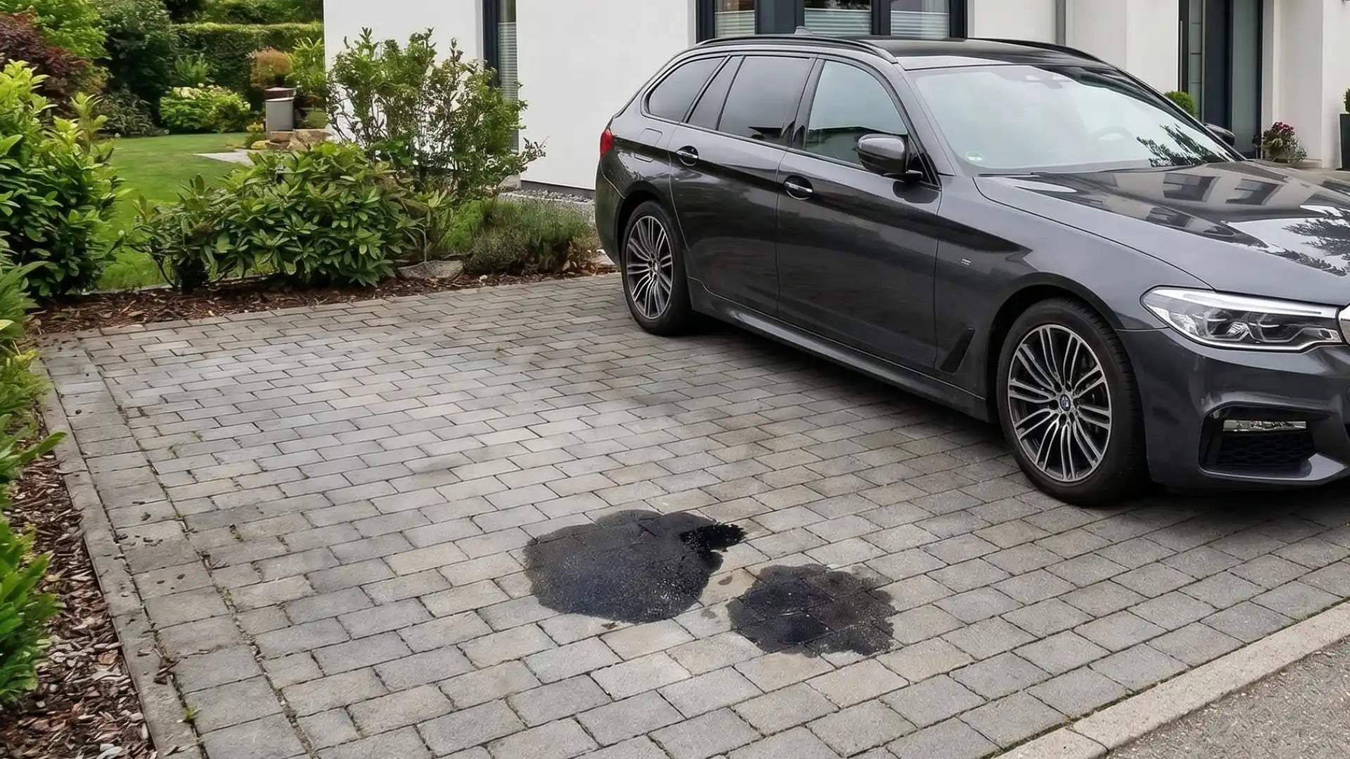 Ölflecken entfernen: So werden Pflaster & Beton wieder sauber