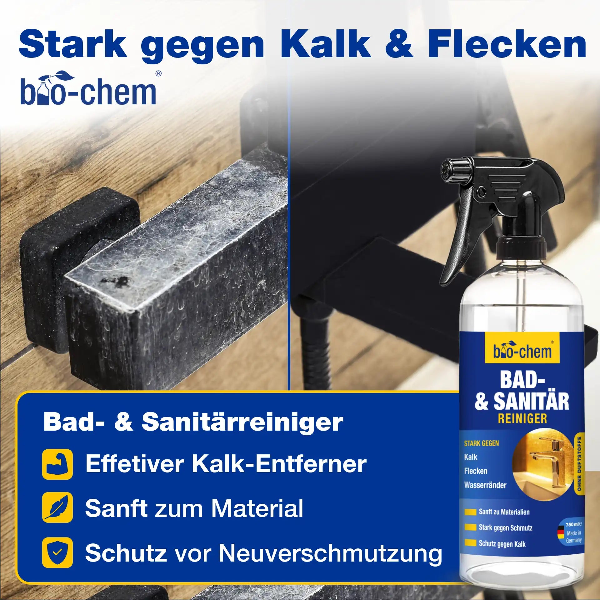Bad- &amp; Sanitärreiniger gegen Kalk und Flecken – mit Schutz vor Neuverschmutzung – Artikel 9000164