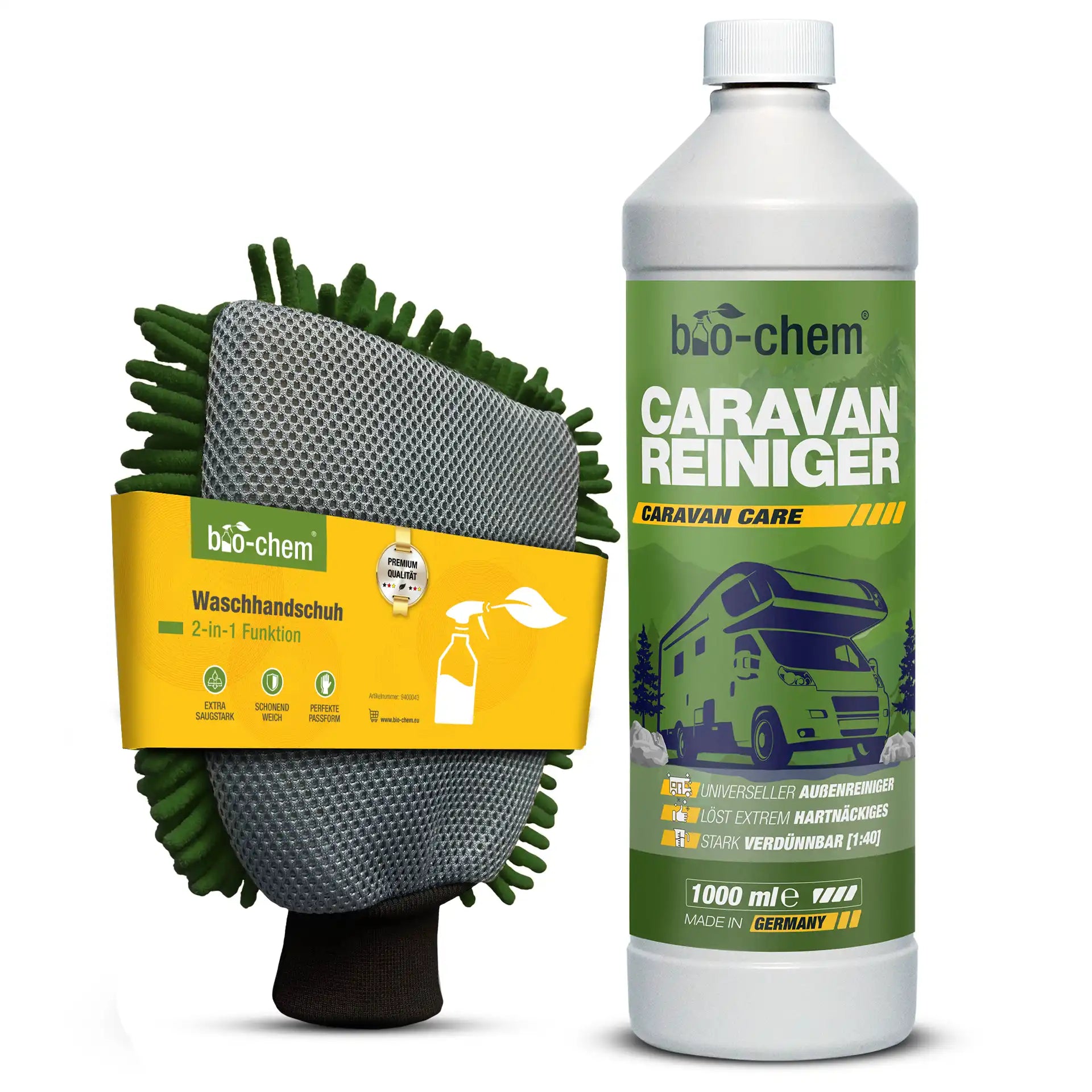 biochem Caravanreiniger mit dem bio-chem Waschhandschuh