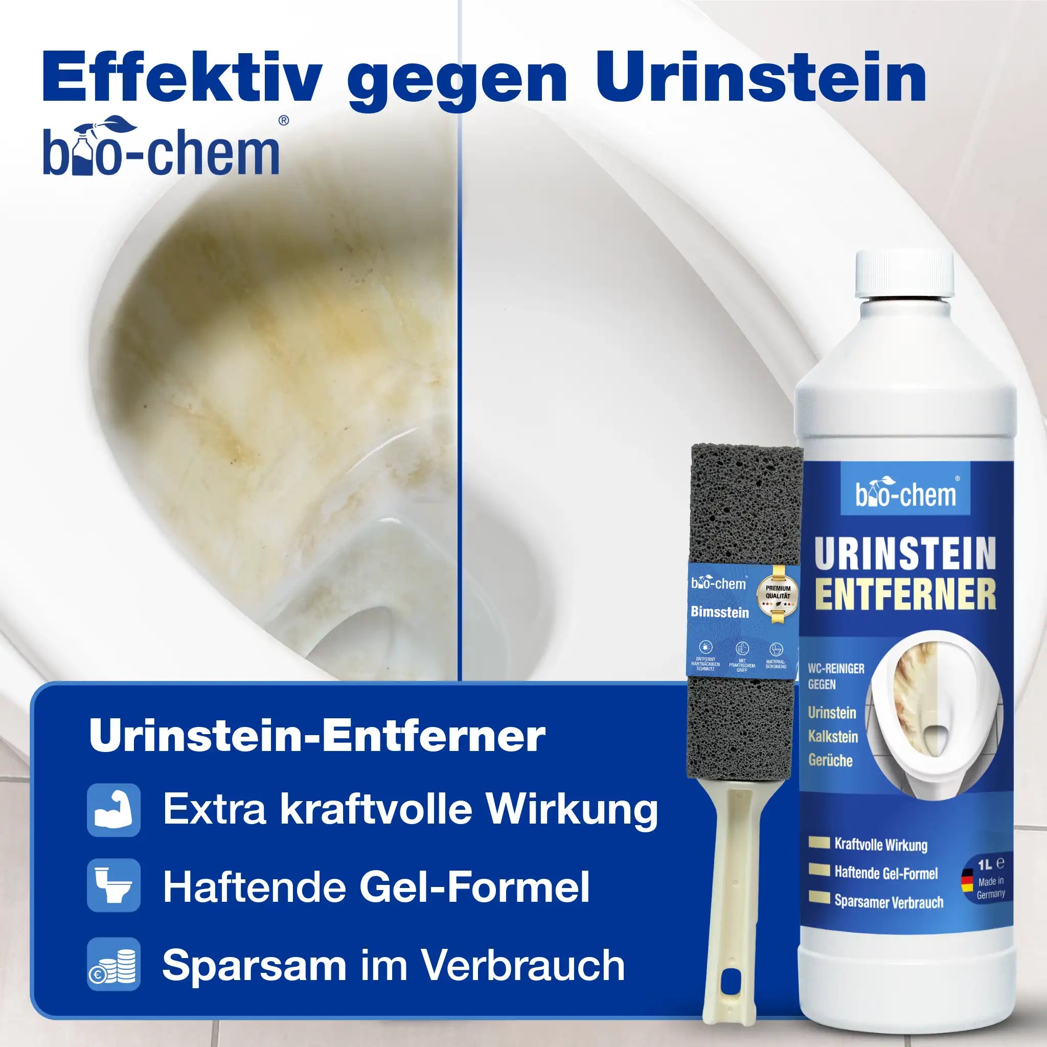 Urinsteinentferner mit haftender Gel-Formel – stark &amp; sparsam – Artikel 9000165