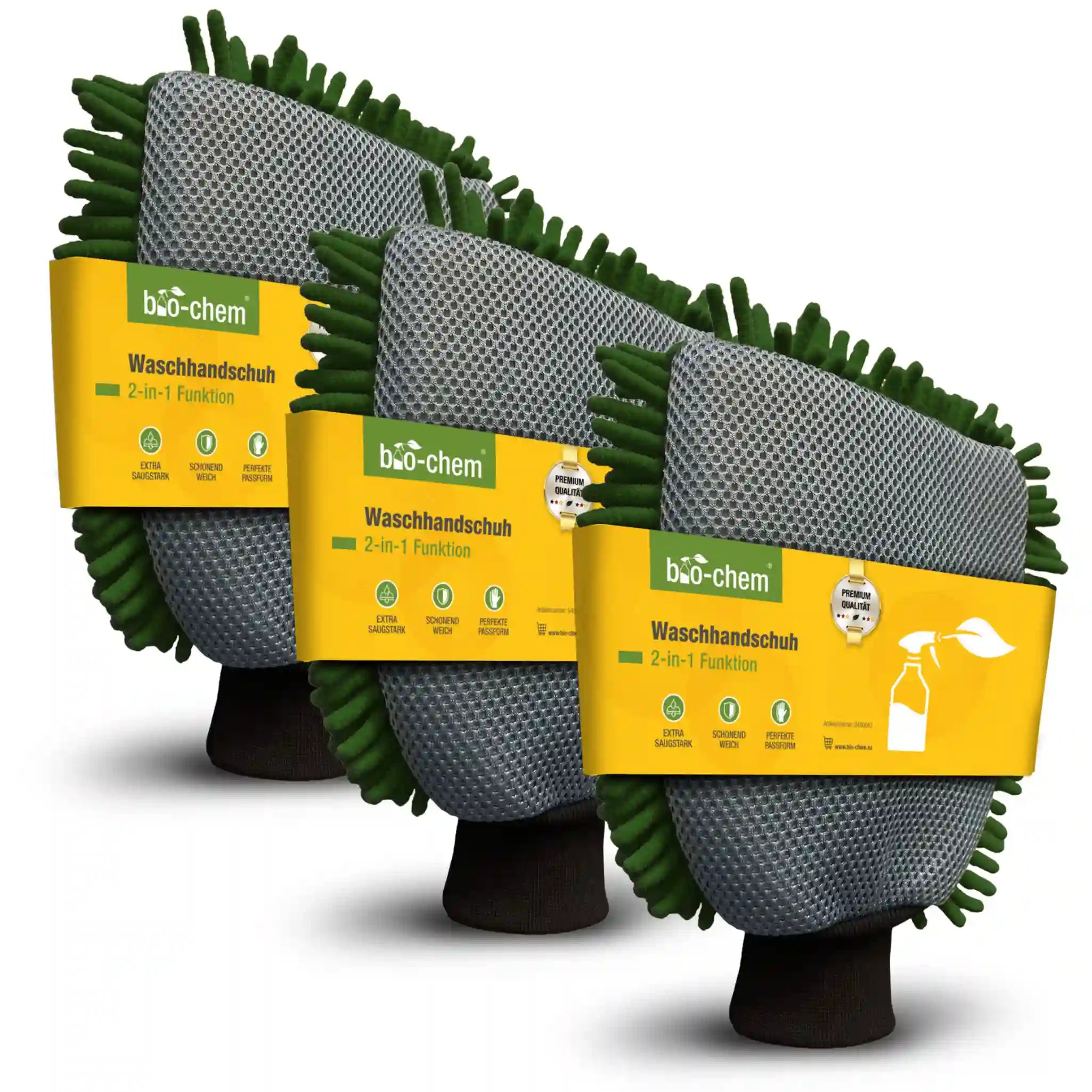 Mikrofaser Waschhandschuh grün (3 Stück)