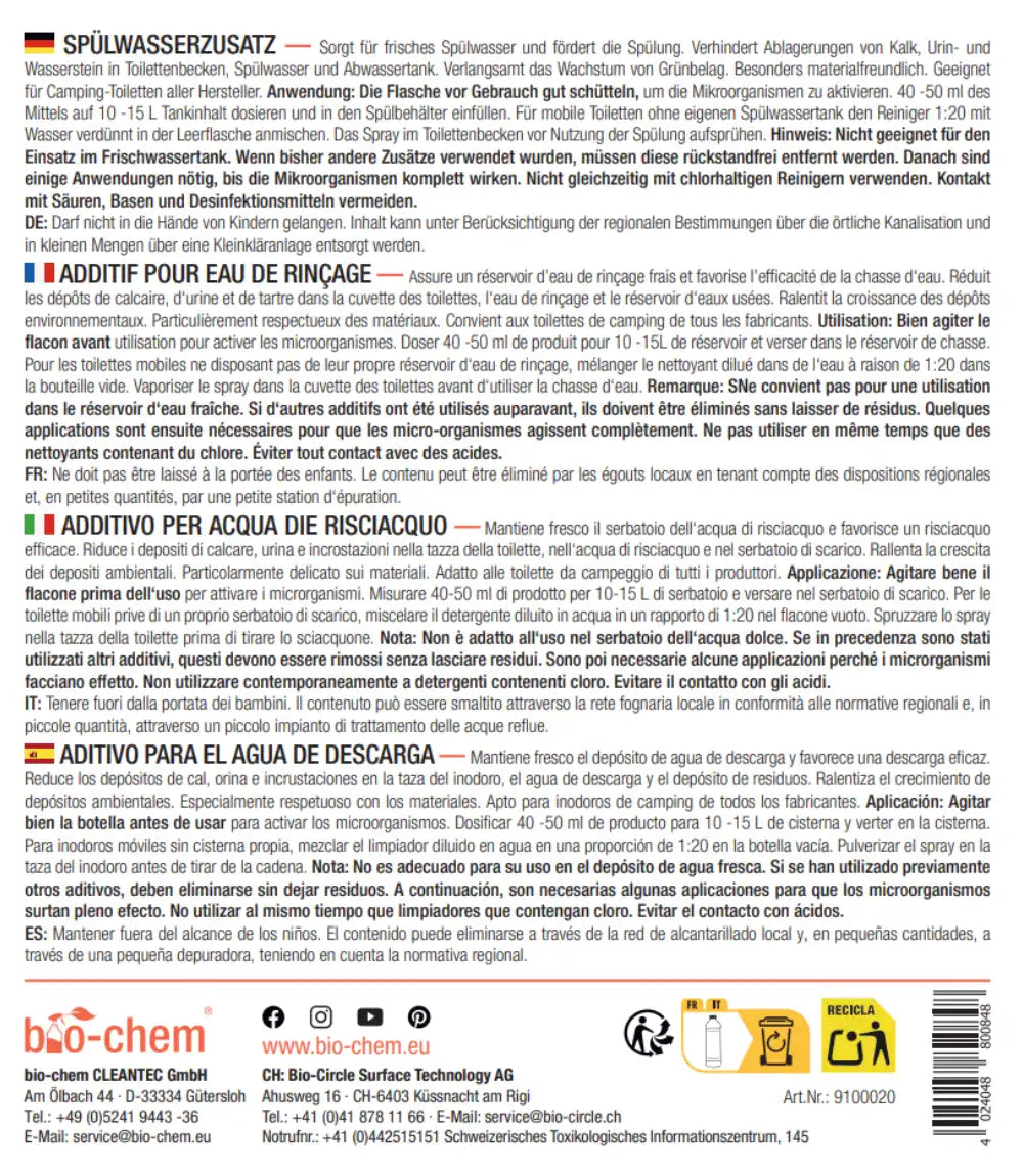 bio-chem Caravan Care Spülwasserzusatz
