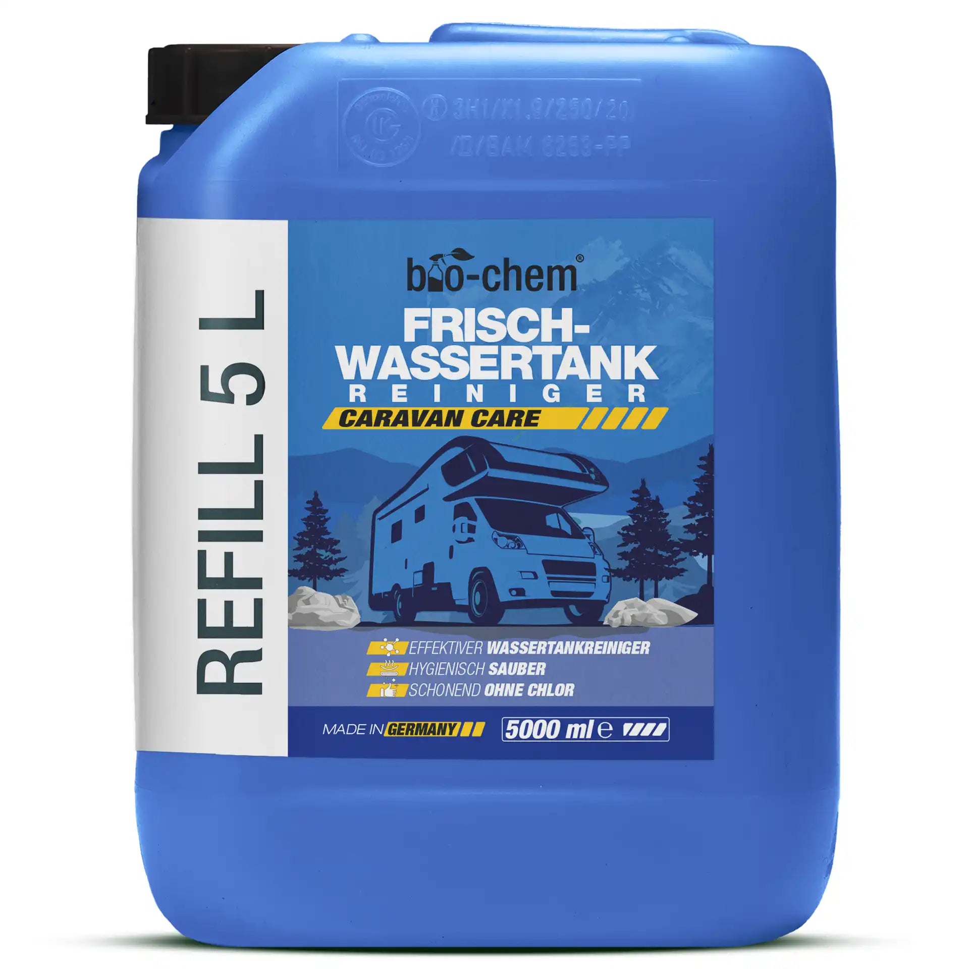 bio-chem Frischwassertank-Reiniger 5L– Chlorfreier Caravan-Reiniger für eine hygienisch saubere Wasserversorgung im Wohnmobil.