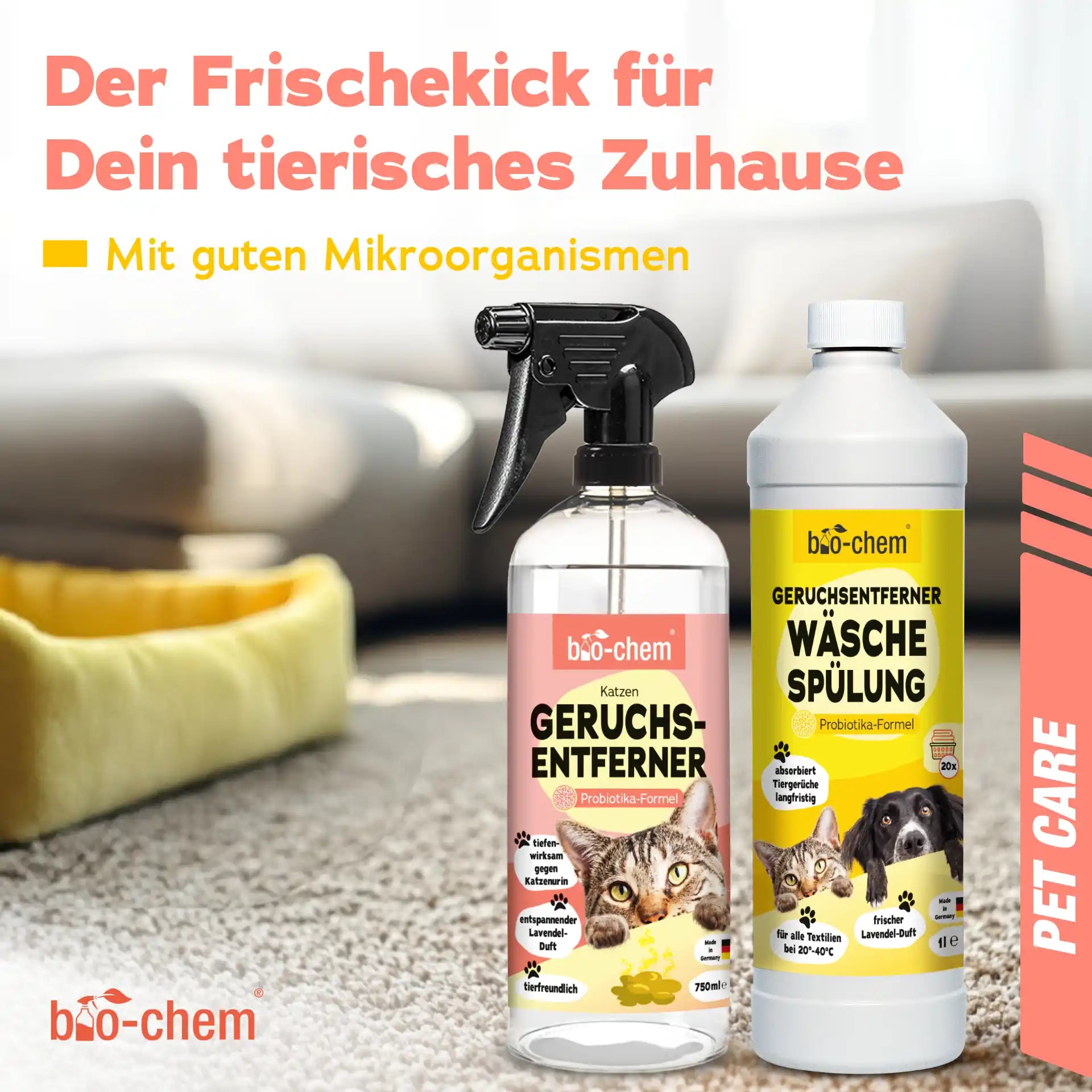 Geruchsentferner Katze + Wäschespülung (2-teilig)