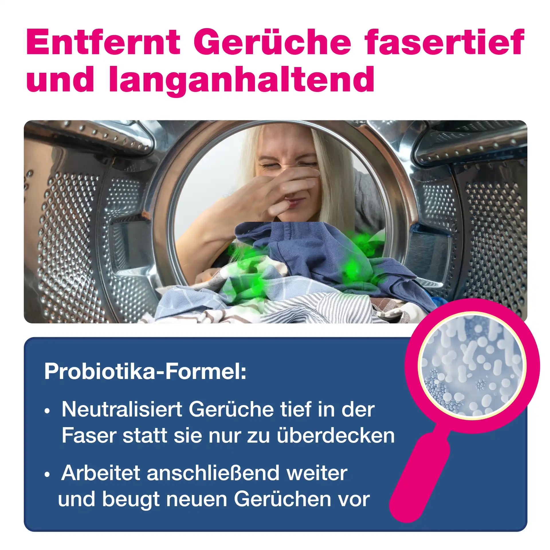 Entfernt Gerüche fasertief und langanhaltend