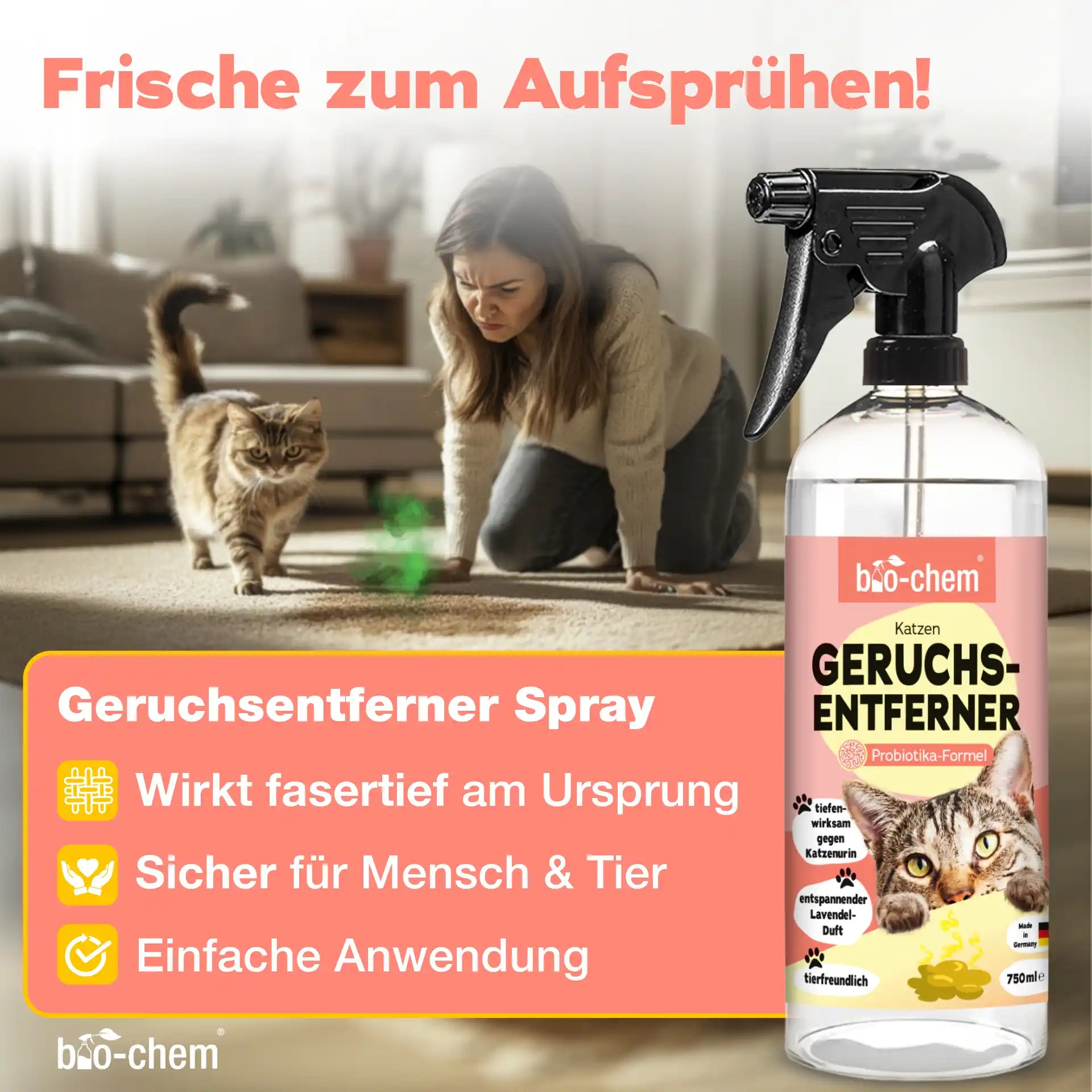 Geruchsentferner Katze + Wäschespülung (2-teilig)