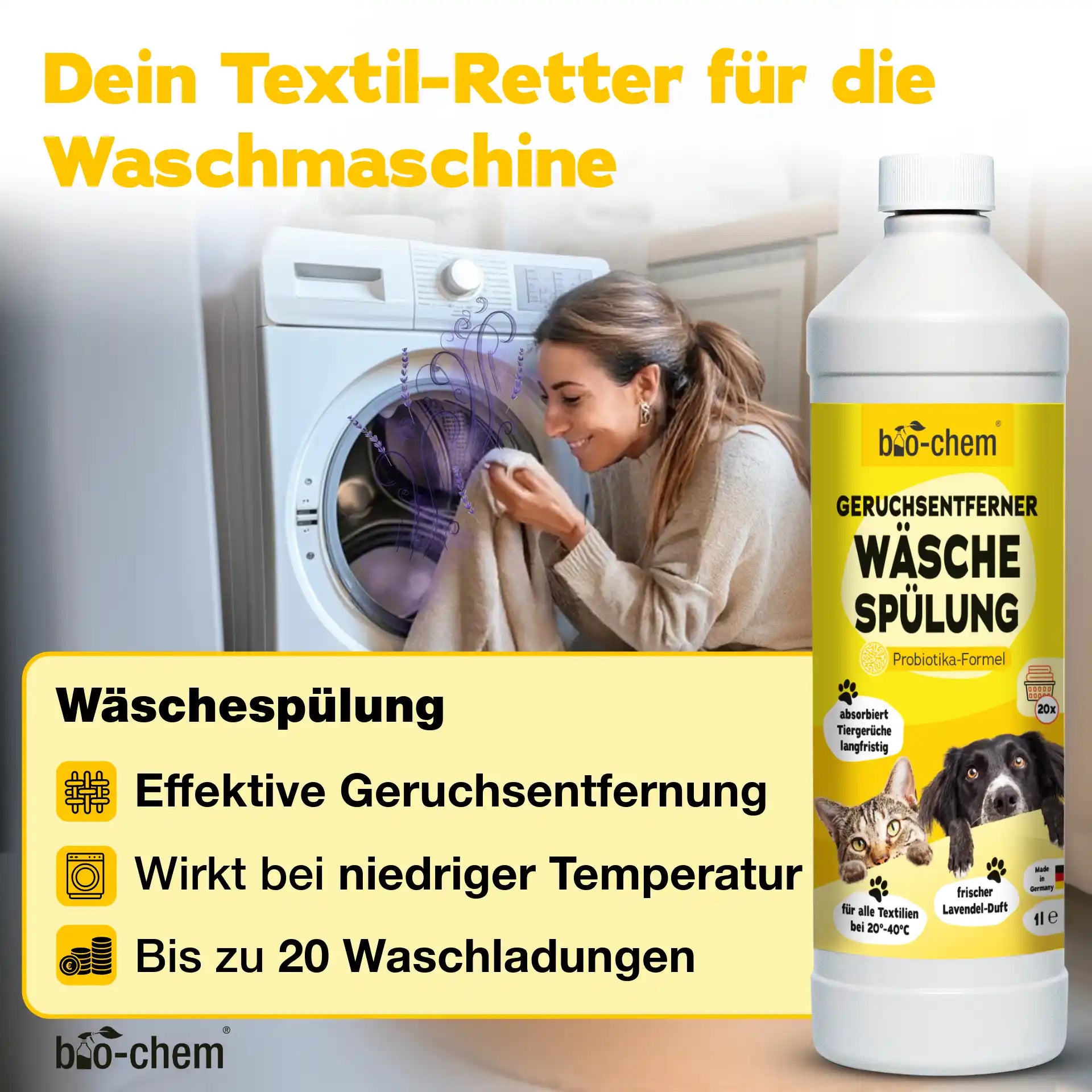 Geruchsentferner Katze + Wäschespülung (2-teilig)