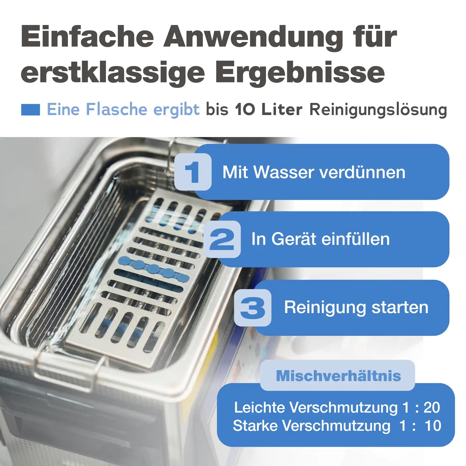 Anwnedung Ultraschallreiniger Flüssigkeit