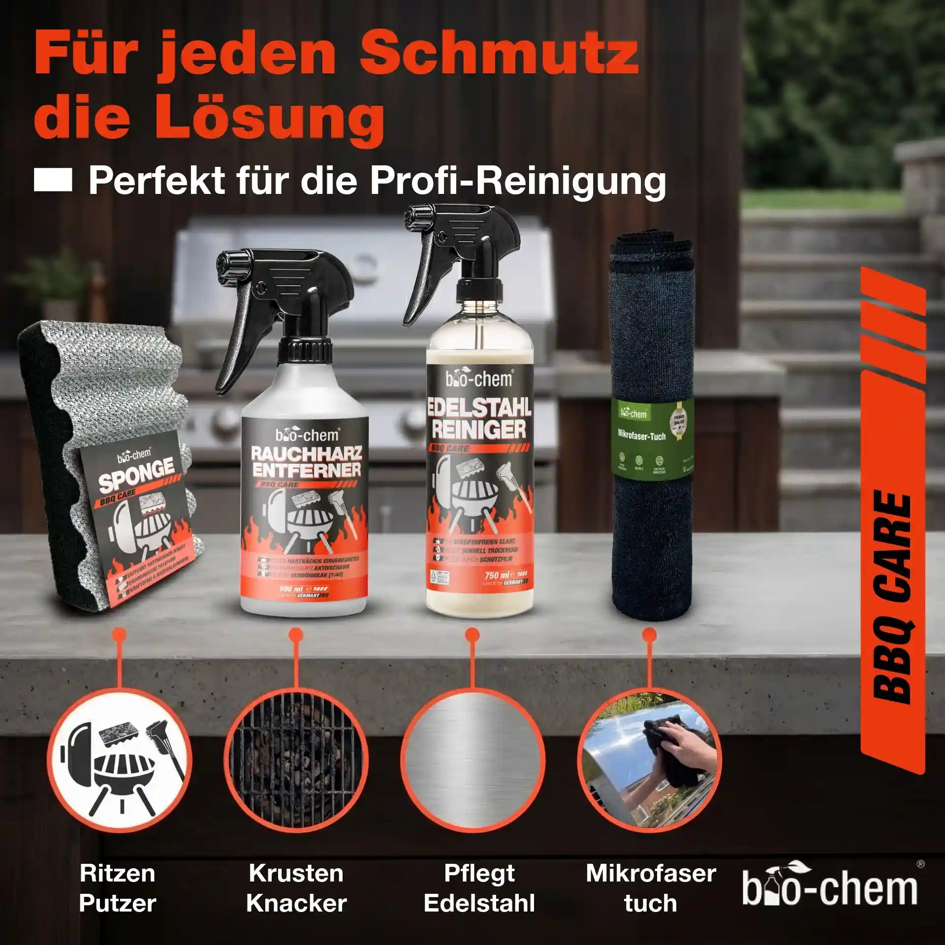 Grillreinigungs Rauchharz-Set (BASIC 4-teilig)