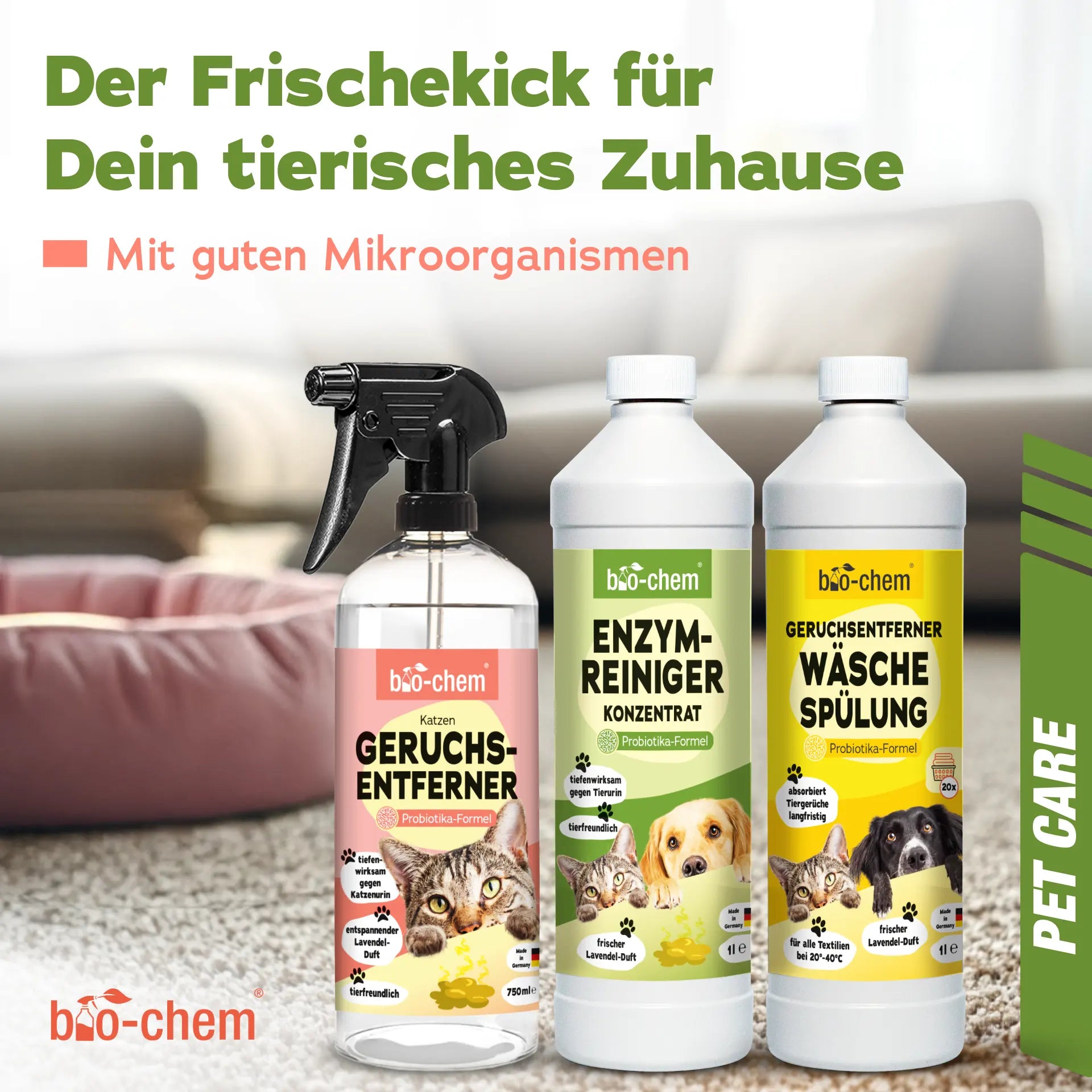 Geruchsentferner-Set Katze (3-teilig)