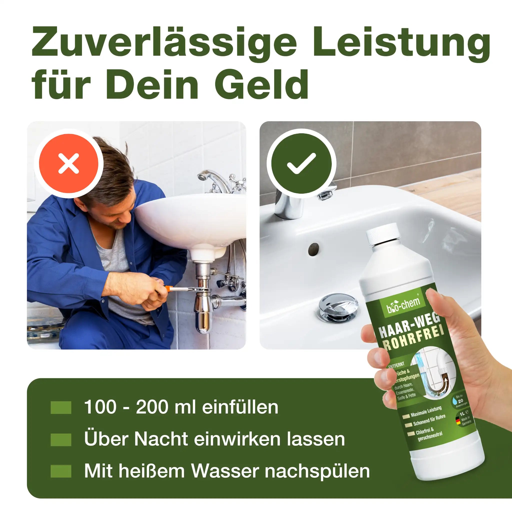 Abflussreiniger Rohrfrei Haar-Weg (1 L)