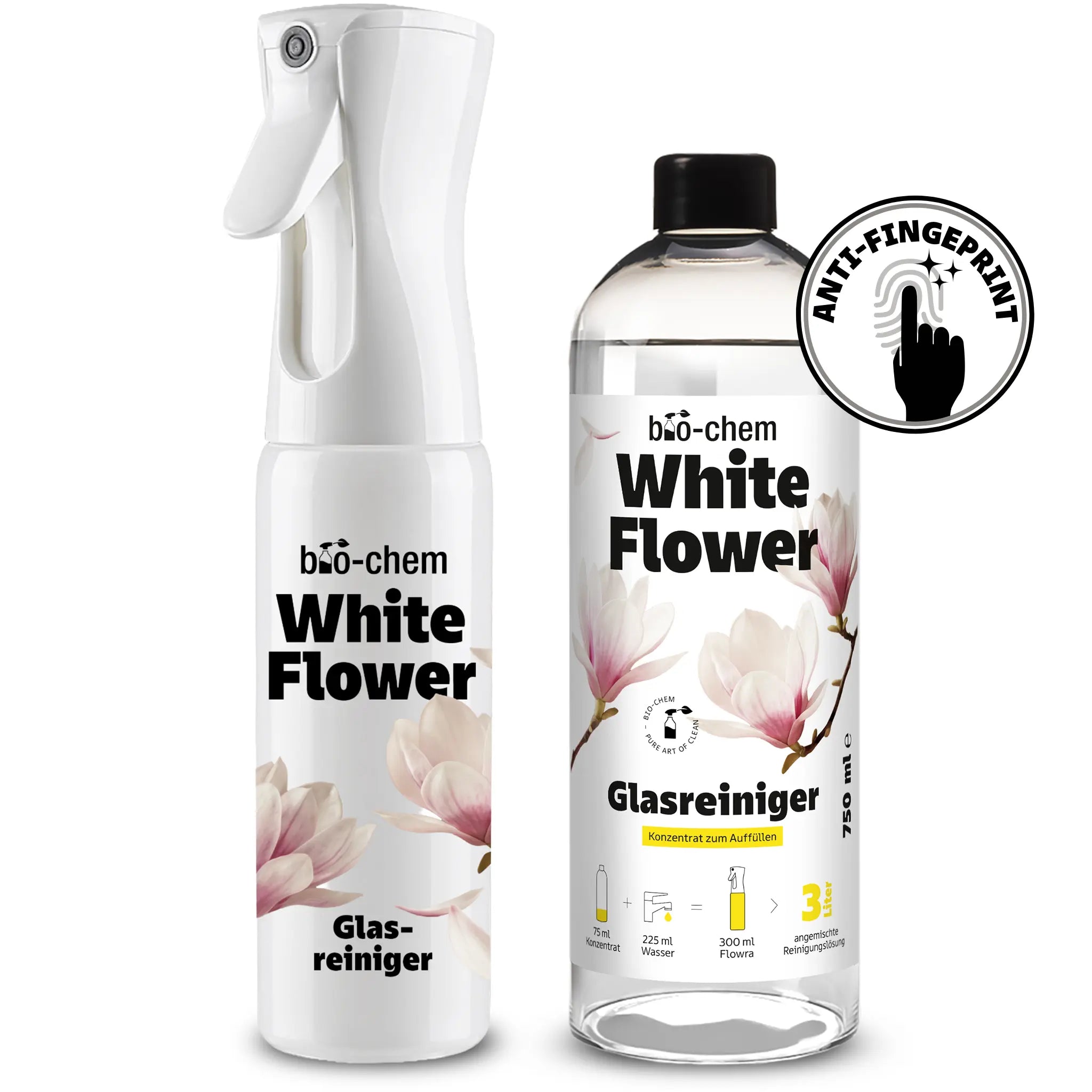 bio-chem glasreiniger konzentrat set mit spruehflasche